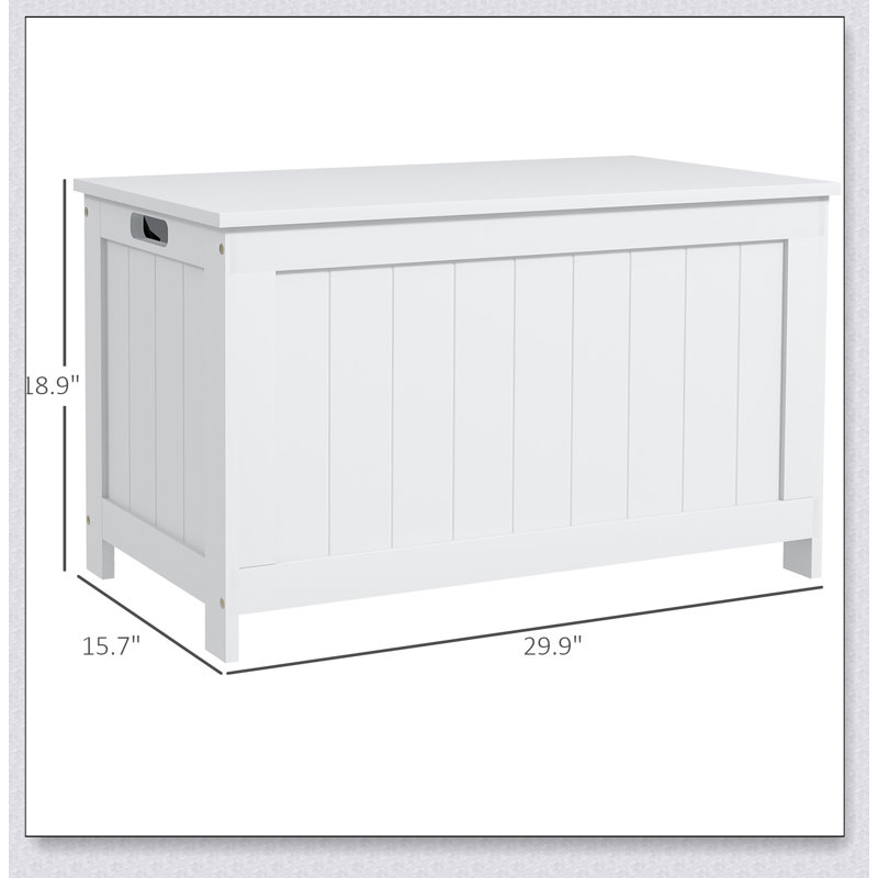 Spacious Wooden Storage Chest With Safety Hinges And Durable Design, For Organizing And Seating, White