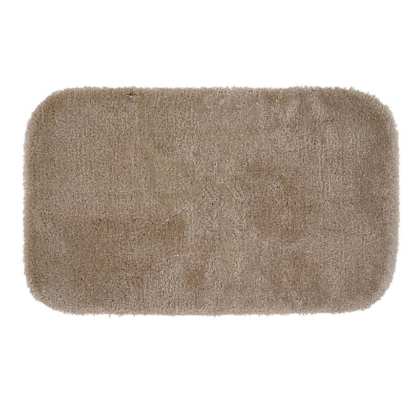 Billy-Dean Nylon Bath Rug with Non-Slip Backing, Taupe, 24" W x 40" L
