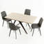 Modern Kitchen Dining Table Set, Extendable Table with Upholstered Dining Chairs-127660555-127660558