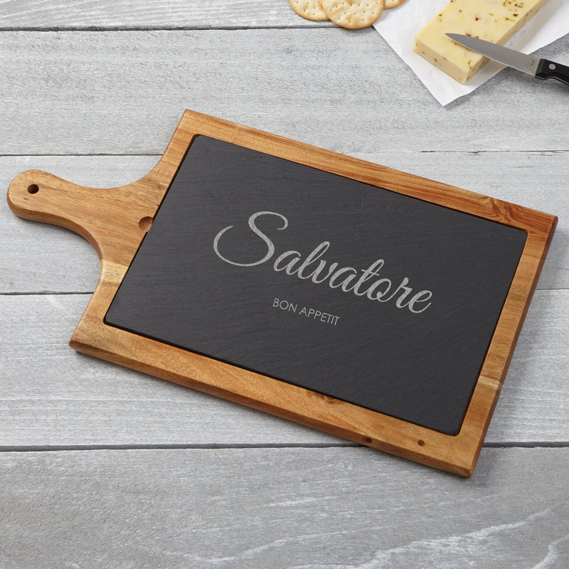 Palette personnalisée en ardoise et bois Classic Family, Oui