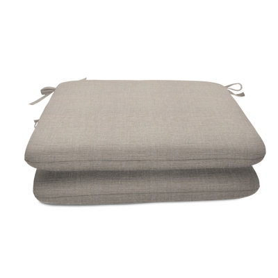 Casual Cushion Solid Sunbrella® Fabric 2-Piece Indoor/Outdoor Seat Pad Cushion, 20"W x 20"L, Cast Silver