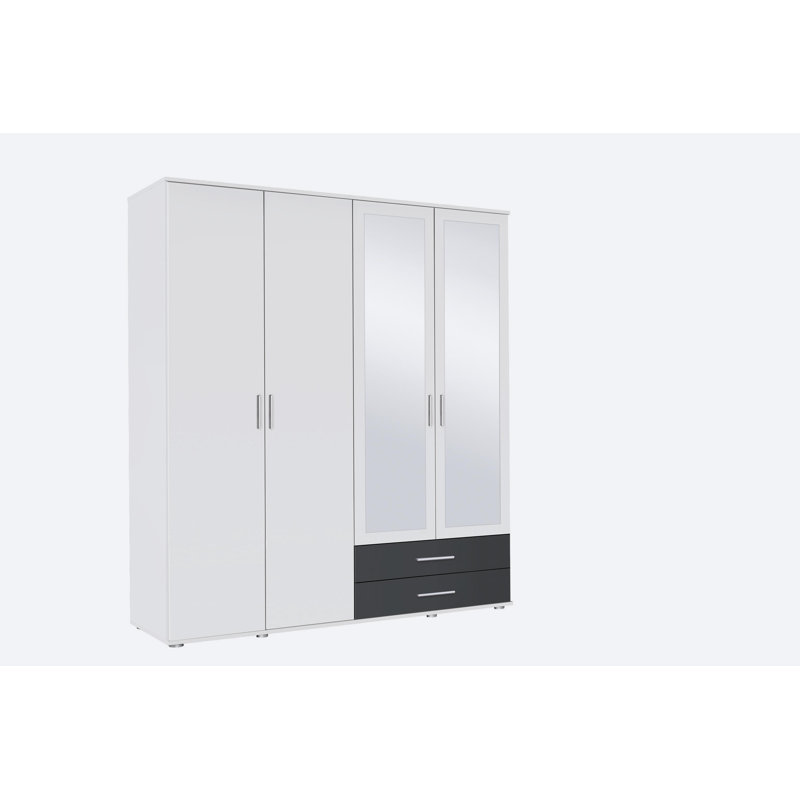 Rasant 4 Door Wardrobe, Alpine White/Metallic Grey