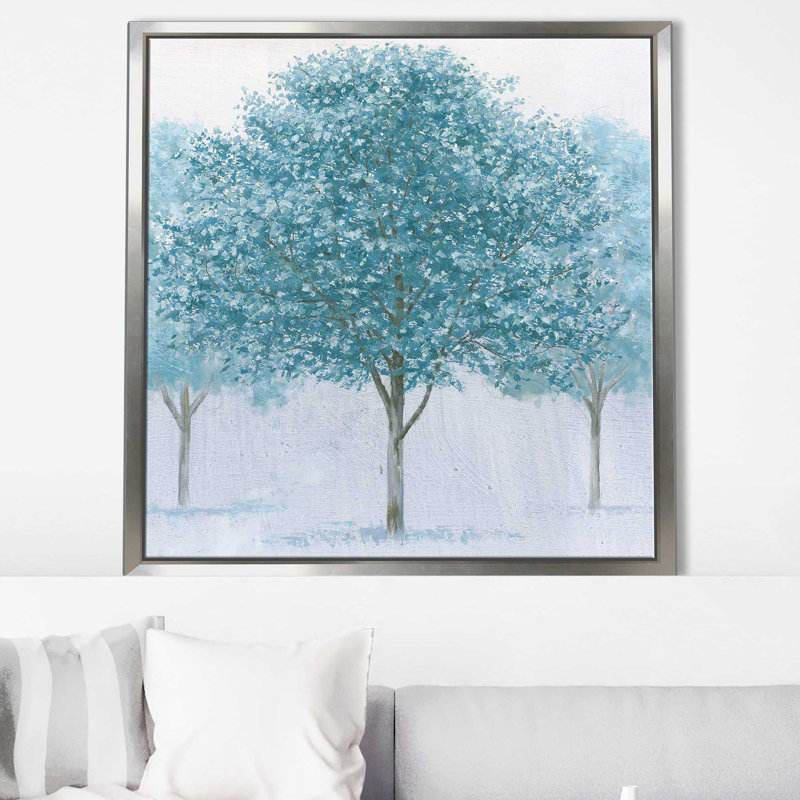 Peaceful Grove - Peinture, Cadre flottant argent, H 39,5 po x l 39,5 po x P 2 po