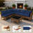 7-Piece Modular Wicker Patio Conversation Set with Cushions for Backyard/Patio/Poolside  – Beige-2090796134-2090796129