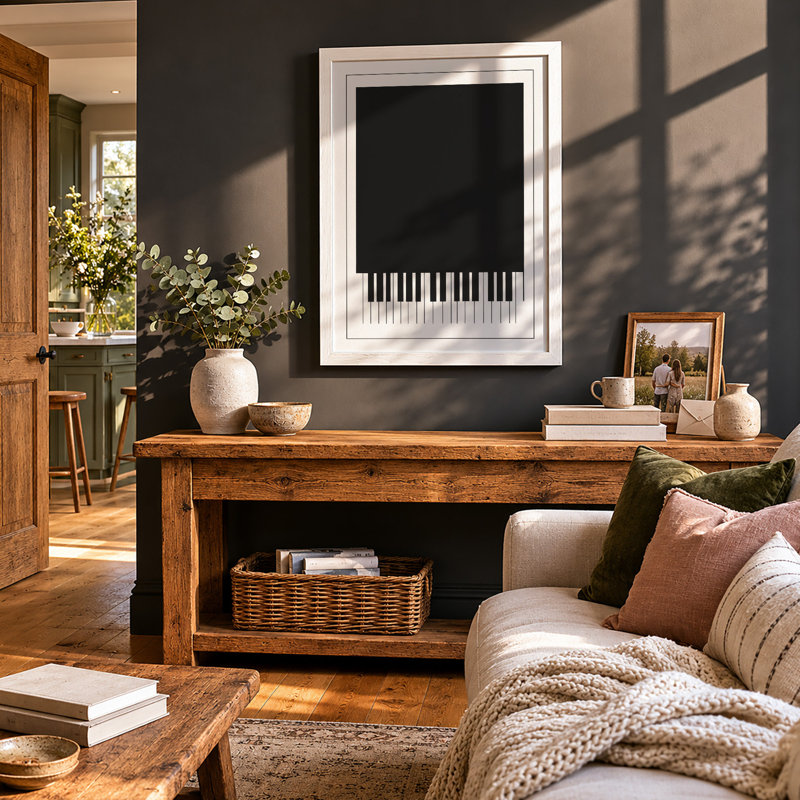 Piano In Silence Minimalist - Print, A2 - 59.4 x 42.0 cm, White