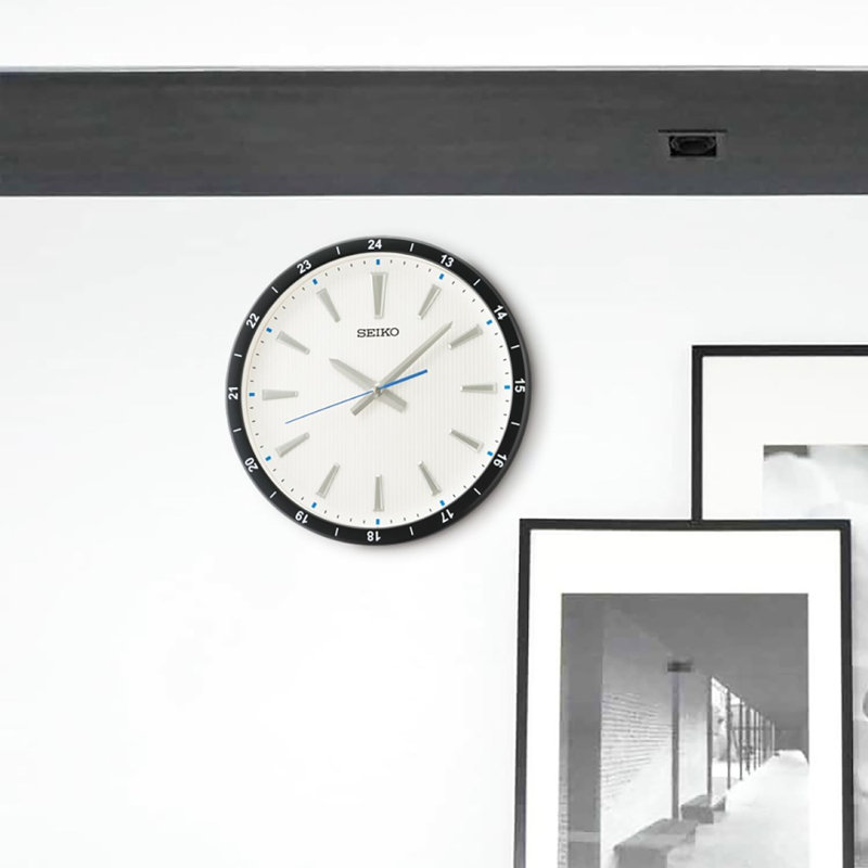 QXA802JLH Heritage Design Clock, Black, White