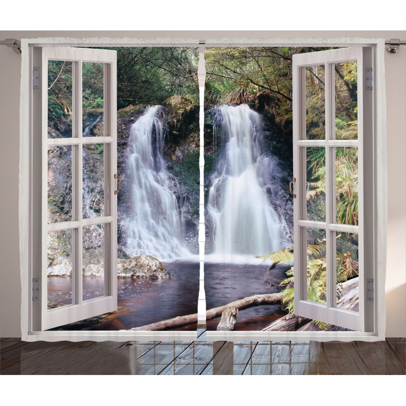 Waterfall Semi-Sheer Rod Pocket Curtain Panels, 54" x 90"