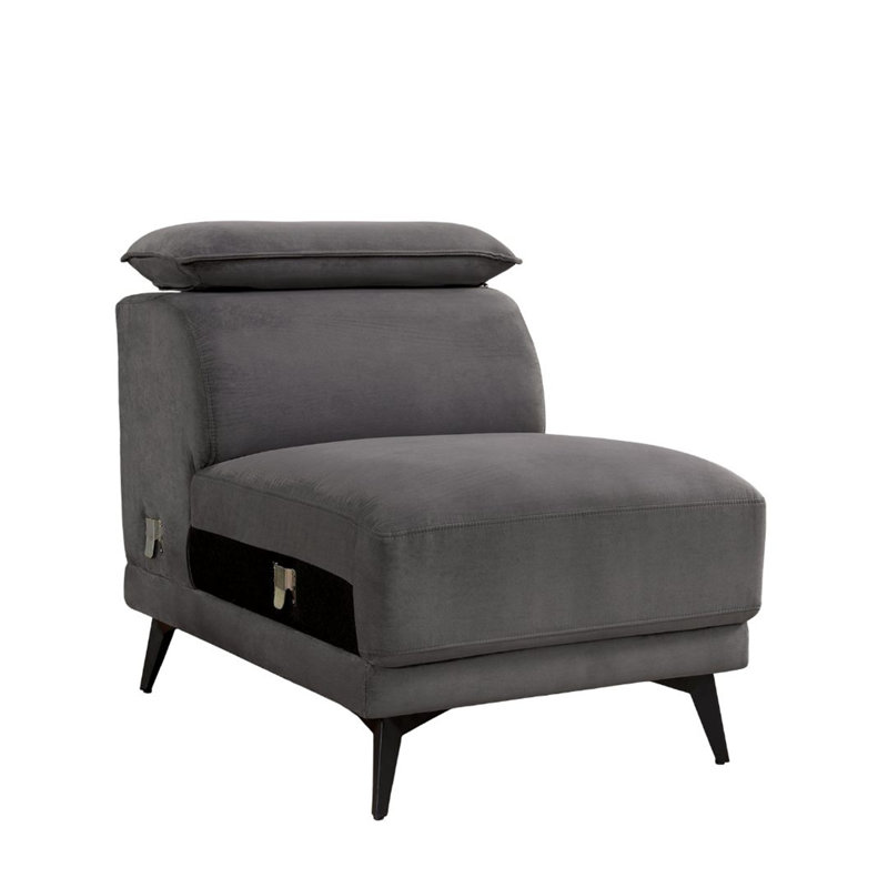 Chaise sans accoudoirs de style contemporain, Gris foncé