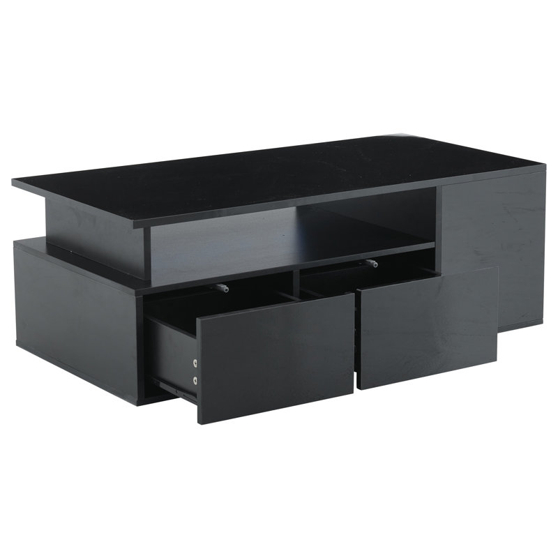 Coffee Table with Storage, Black
