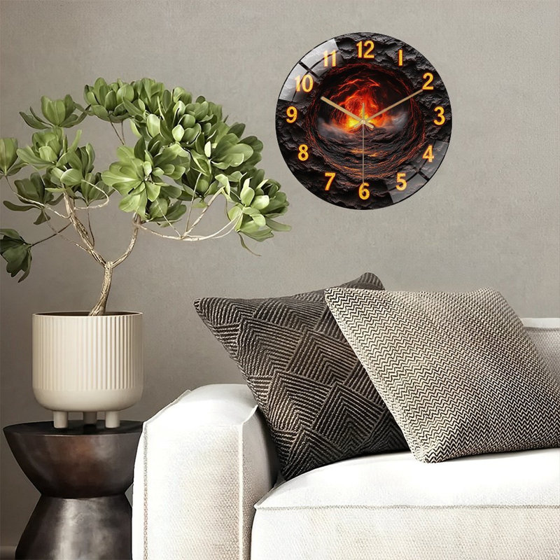 Horloge murale Volcano Lava Rock
