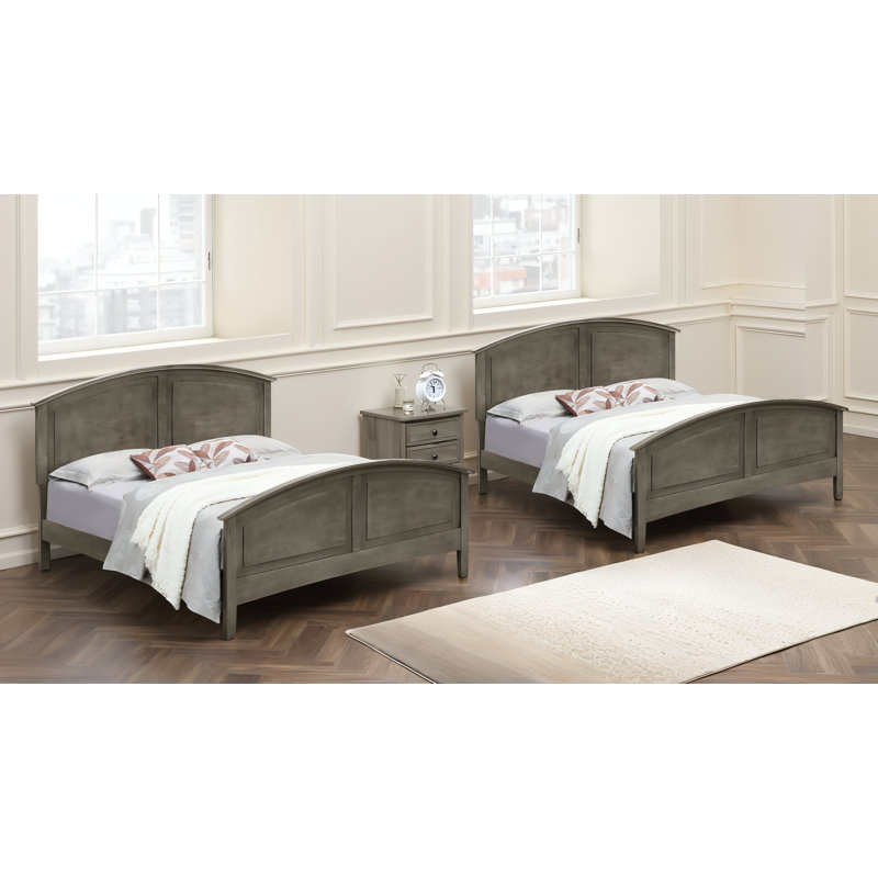 Ensemble de 2 lits doubles gris Halden, Gris, Double
