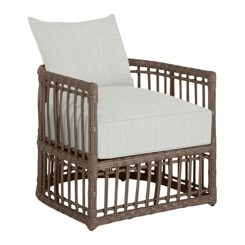 Fauteuil demi-tonneau Newport, Pas de soudure, Argent Vérone, Toile de jute Newport # 66