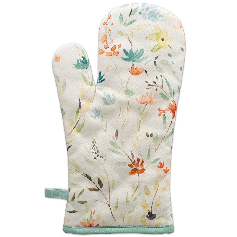 Maison D' Hermine Colmar Floral Cotton Potholder & Oven Mitt Set