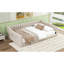 Lit de jour en velours beige avec rangement latéral - Lit élégant et fonctionnel pour toutes les pièces. Aucun sommier n'est requis, installation simple recouverte de ressorts modernes et pratiques, facile à installer-175798197