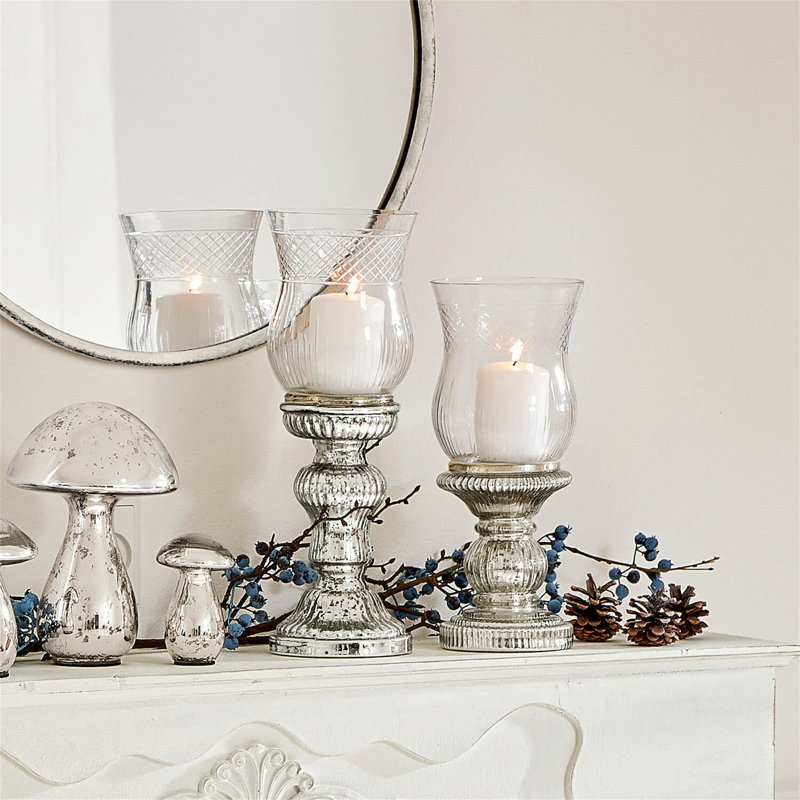 2 Piece Metal Candlestick Set