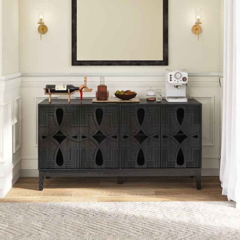 Buffet 60,5 "Mid Century Modern, Noir