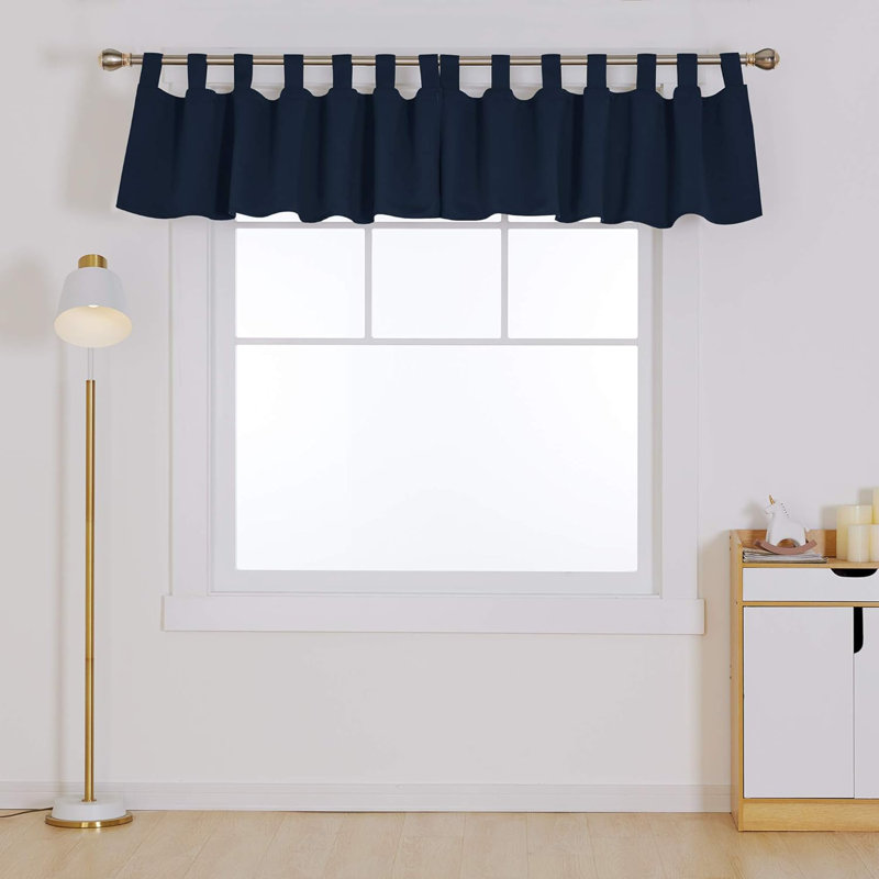 Blackout Curtain Pair, Dark blue, 132cm wide x 46cm high