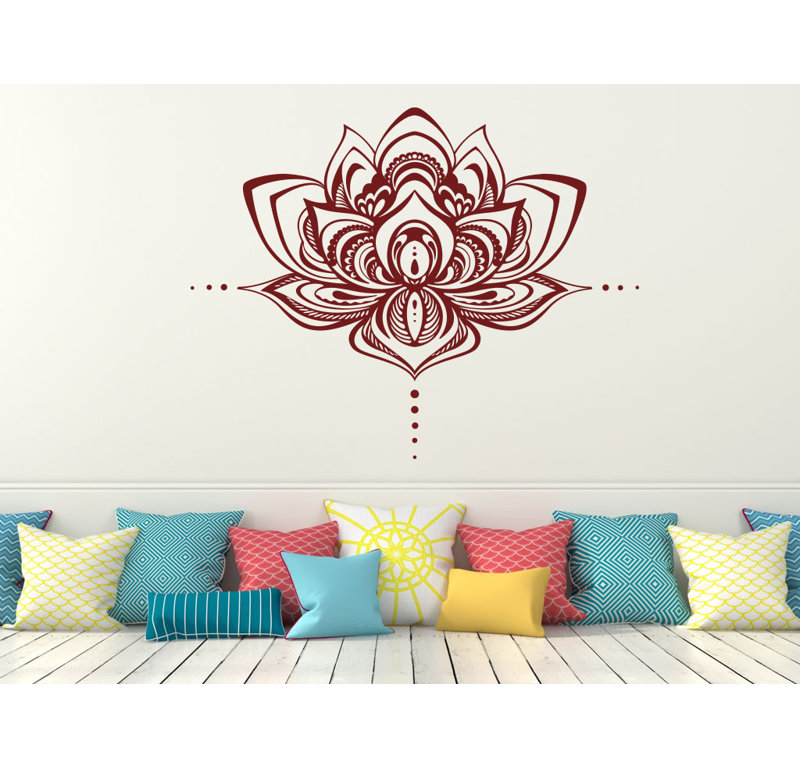 Décalcomanie murale fleur lotus Natazhat, Bourgogne