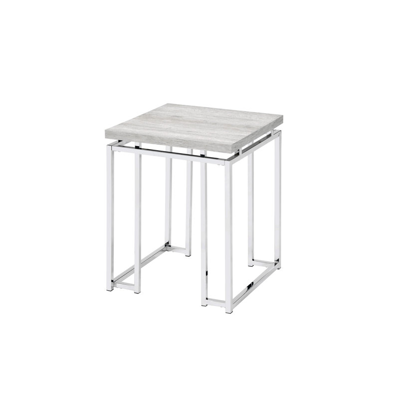 Table de bout en chêne naturel et chrome Chafik