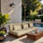 Ivry Water Resistant Fabric Upholstered Outdoor Patio Modular Sofa-830876796