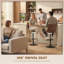 Kait Swivel Upholstered Adjustable Height Counter Stool with Metal Frame-1354896326