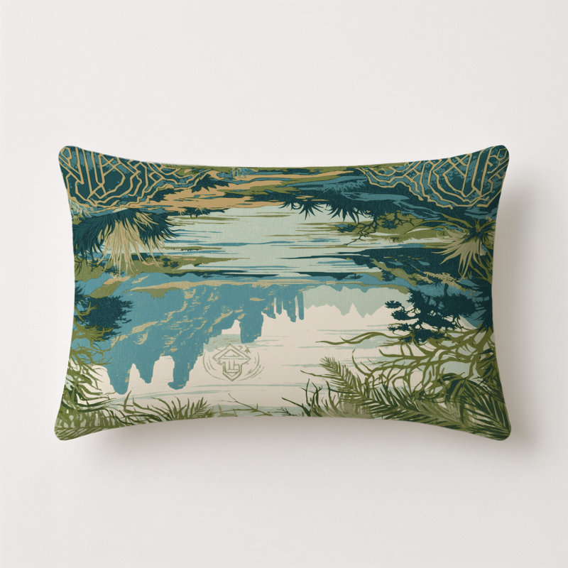 Echoes Of Hyrule Indoor And Outdoor Throw Pillow, Rectangle 18"H x 25"W