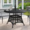 Starcher Round Wicker Outdoor Dining Table With Umbrella Hole , 44.5'' in. W 44.5'' in. D