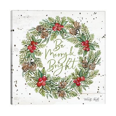 Be Merry & Bright Wreath by Cindy Jacobs - Print on Canvas
