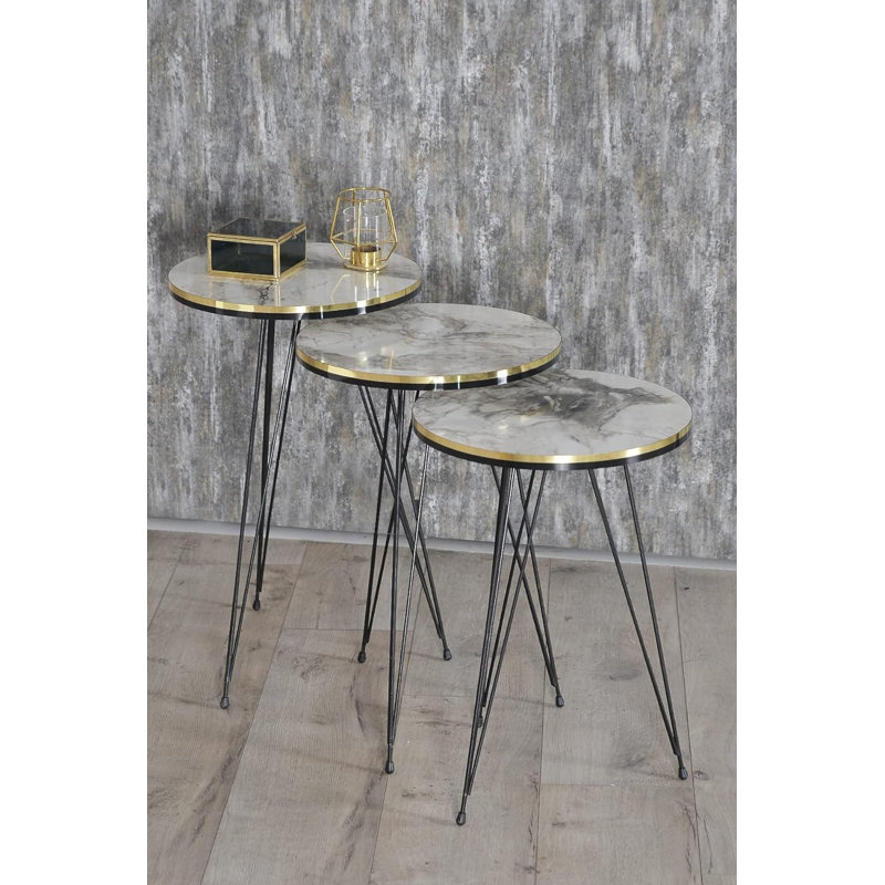 Encanto 14cm Console Table, White Marble