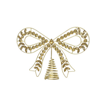 Décoration pour sommet de sapin en fer doré avec bijoux en acrylique