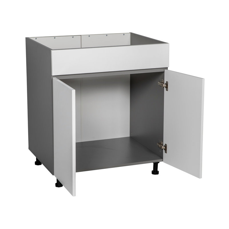 Meubles de sous-évier modernes WALLKITCHENS, 91,4 cm (L) x 61 cm (P) x 87,6 cm (H), en panneaux de particules, finition mate.