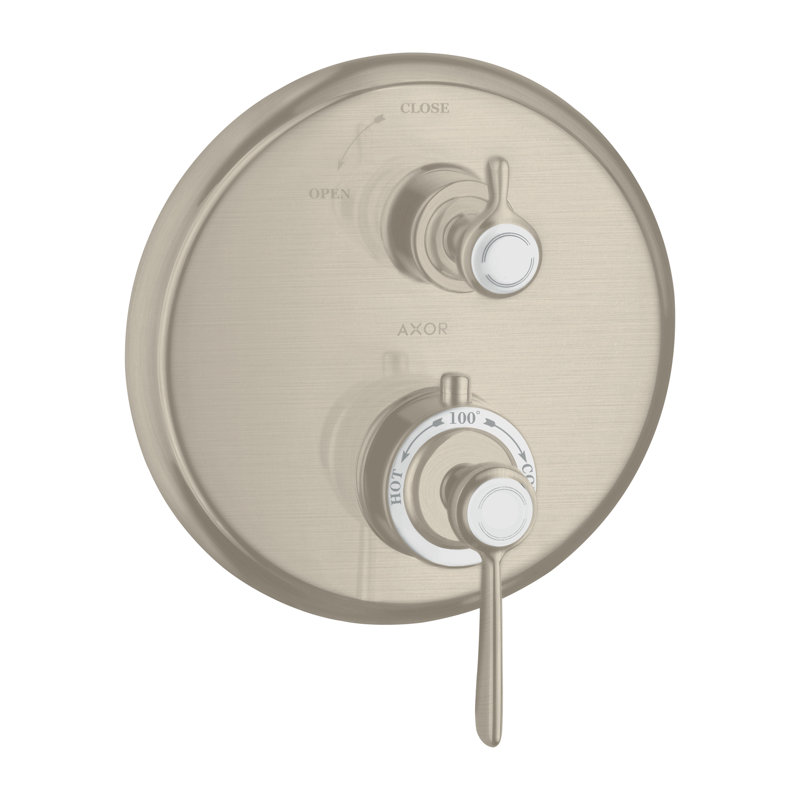 AXOR Montreux Thermostatic Trim With Volume Control Valve Trim Only, Brushed Nickel