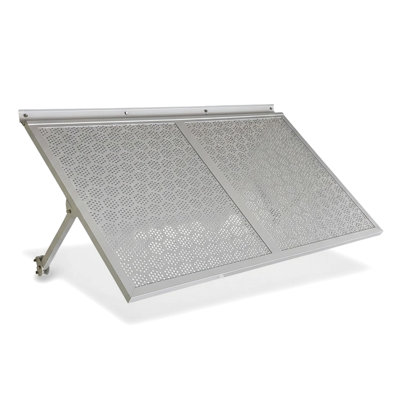 Auvent en métal Haze 5,6 po blanc - aluminium léger pour l'extérieur, finition thermolaquée contemporaine, charnière continue, quincaillerie en acier inoxydable, conditions pré-conçues, largeur 66 po