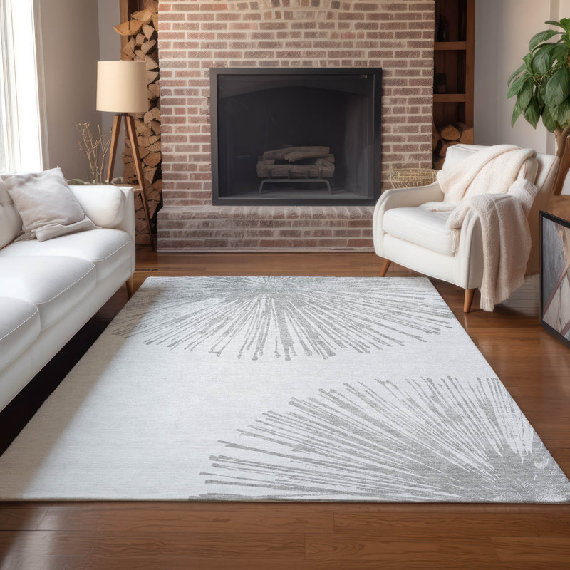 Tapis rectangulaire intérieur / extérieur 8 pi x 10 pi avec envers antidérapant Heffington