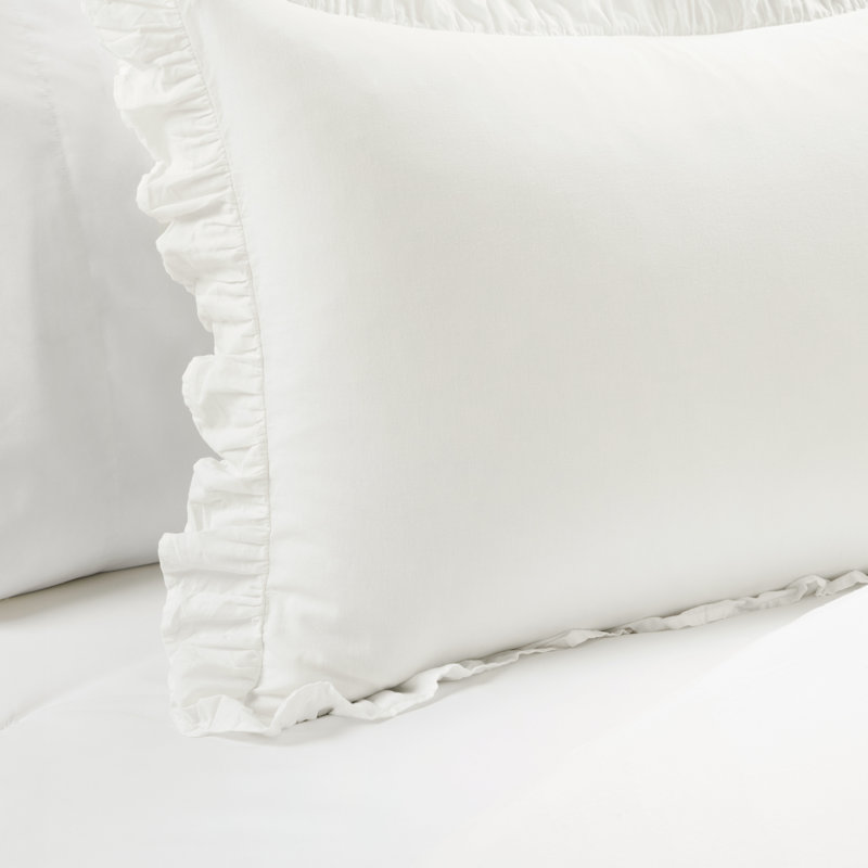 Cotton Duvet Cover Set, White, Twin- XL Duvet Cover + 2 Shams