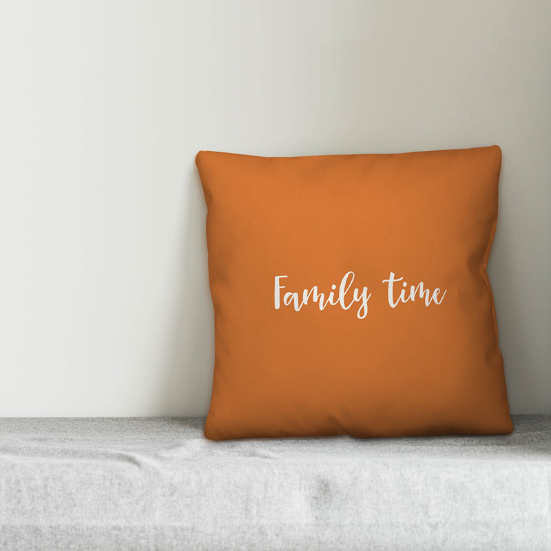 Oreiller carré , Orange, Housse de coussin