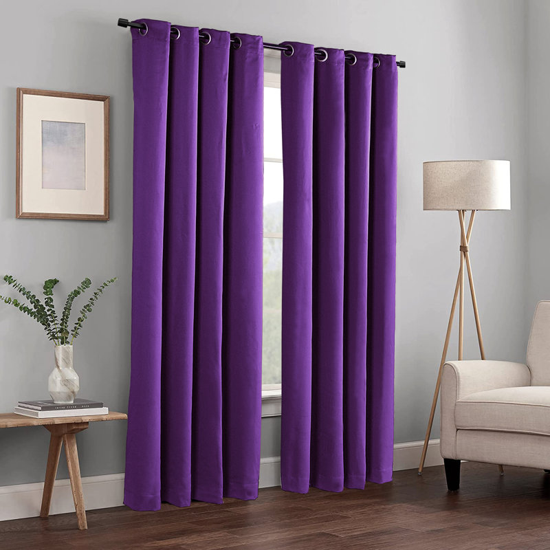 Panneau de rideau occultant uni, Pourpre impérial, l 54" x L 84"