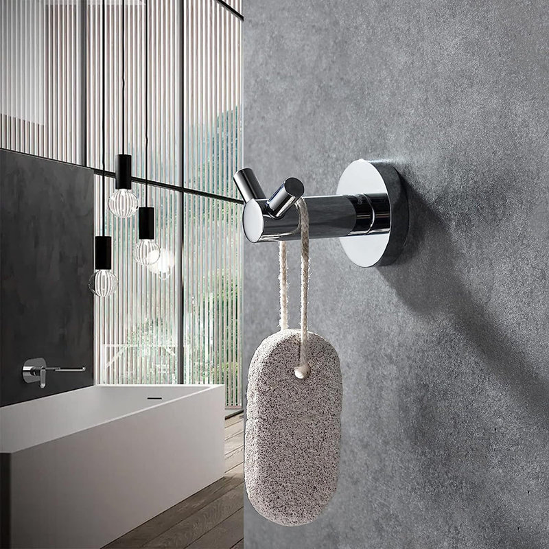Metro Double Hook - Wall Mount - 3" Brass/Brushed Nickel, Polished Chrome