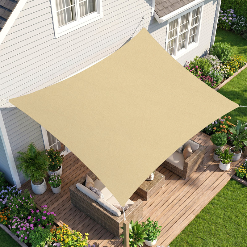 Toile d'ombrage 10 pi x 13 pi - toile UV bloquée avec cordes, Tanné