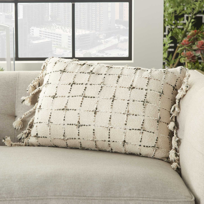  Rectangular Cotton Pillow Cover & Insert, 14" x 20"