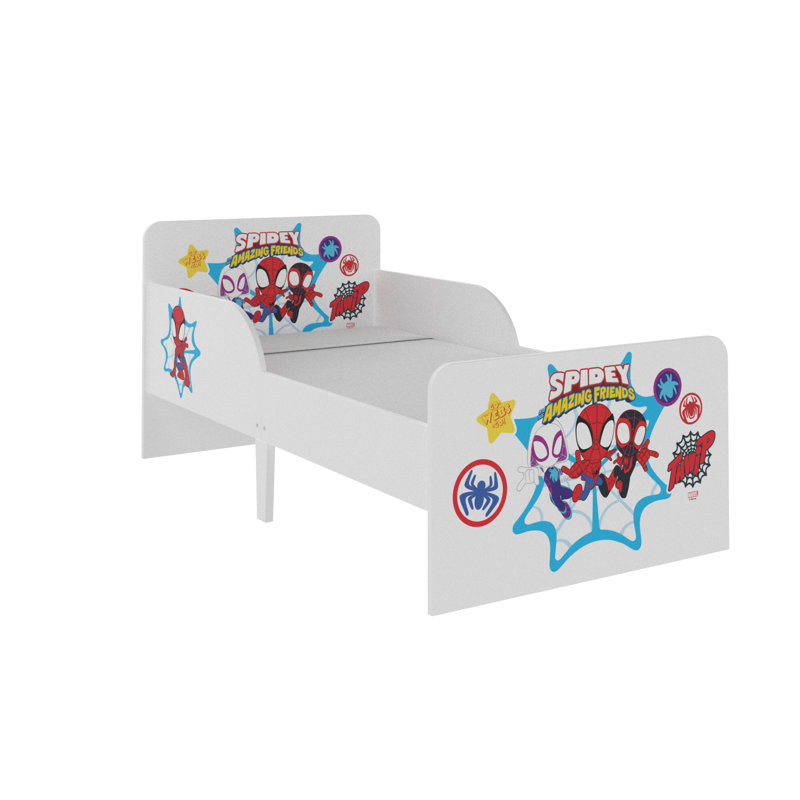 Spidey and His Amazing Friends Toddler Bed - Sturdy Engineered Wood Construction, Guarded Sides, Wooden Slats, Fits 140cm x 70cm Mattress (Mattress not included)