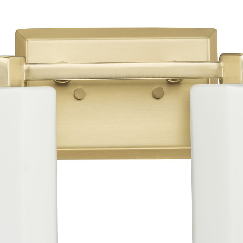 Estrada Brushed Gold 2-Light Vanity with Opal Glass Shades