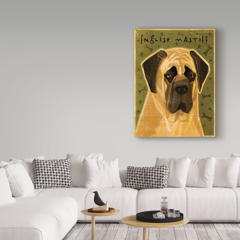 «English Mastiff» par Kaior, impression sur toile tendue, H 19 po x l 14 po x P 2 po