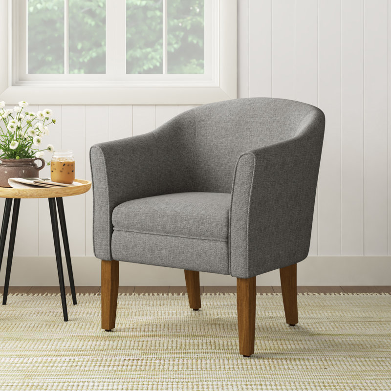 Ashland Upholstered Barrel Chair, Charcoal 100% Polyester