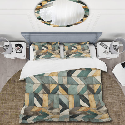 Natural Tones Grey And Beige Mosaic Bedding