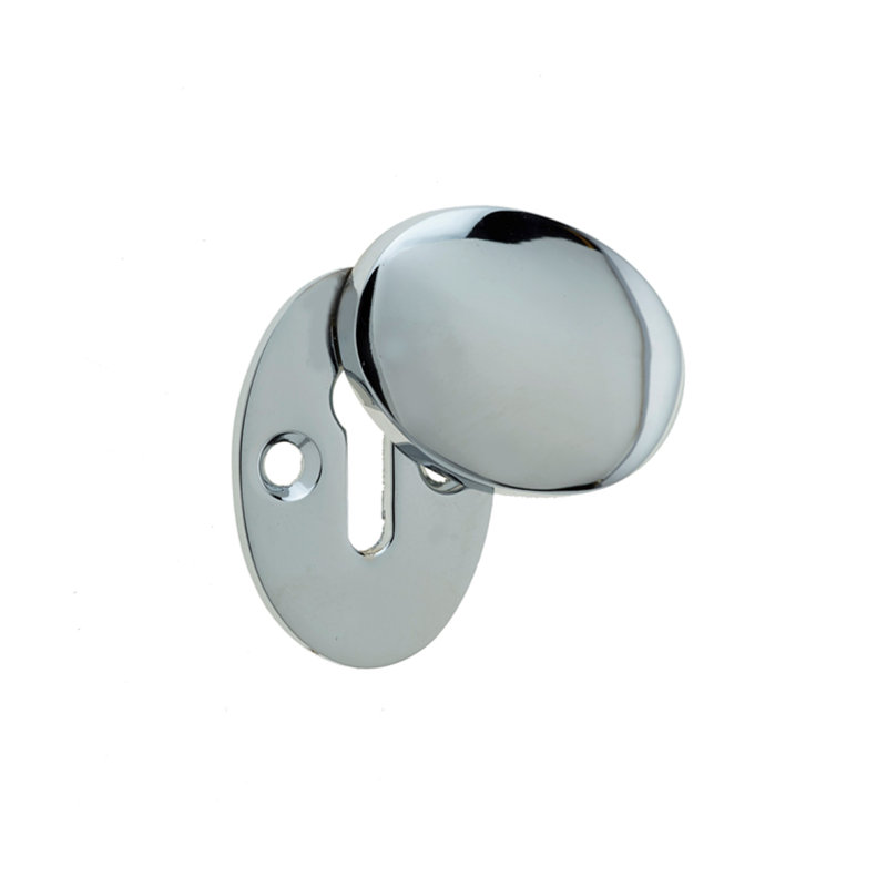 45Mm Dia.PC Oval Escutcheon, Polished Chrome