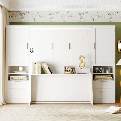 FlexiNest Queen Size Murphy Bed With Integrated Storage And Durable Construction
