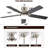 42 Inch Ceiling Fan 5 Blades Noiseless Reversible Dc Motor Remote Control With Led Light