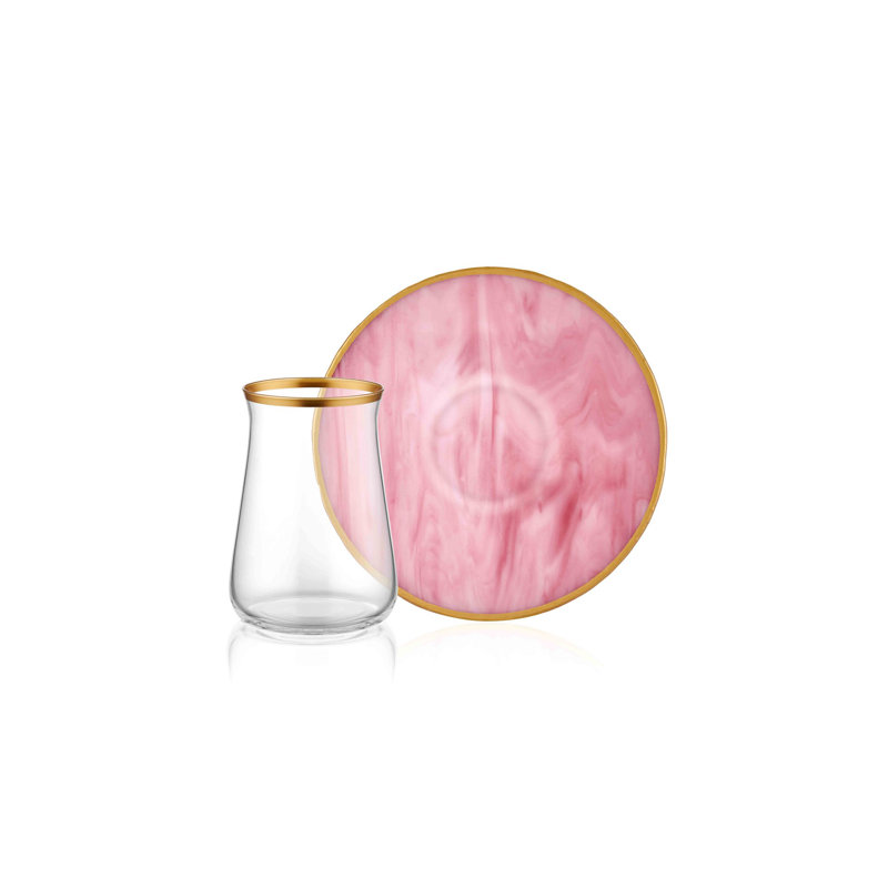 Ensemble de 6 tasses à thé Mulgrave, Rose / or