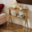 Table de bout Siner 2 couches avec tablettes et pieds en bois massif-833577716-834404196